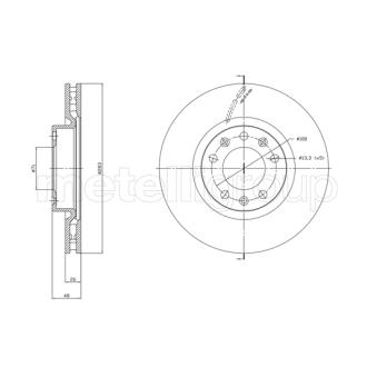 Jeu de 2 disques de frein avant METELLI 23-1764C