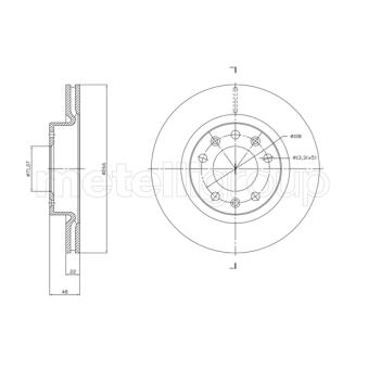 Jeu de 2 disques de frein avant METELLI