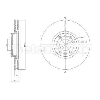 Jeu de 2 disques de frein avant METELLI