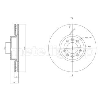 Jeu de 2 disques de frein avant METELLI