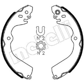 Jeu de mâchoires de frein METELLI