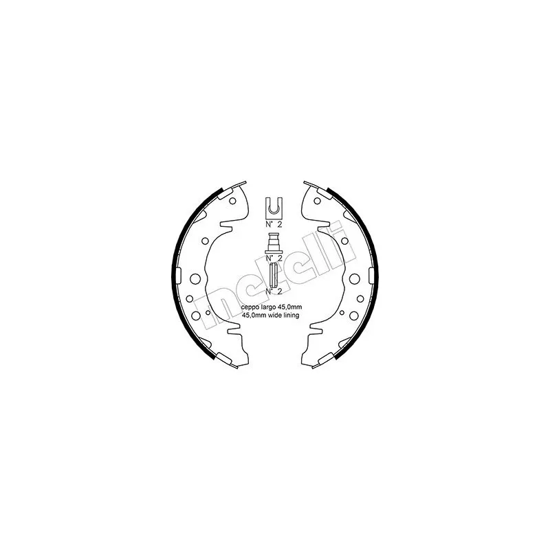 Jeu de mâchoires de frein METELLI 53-0172