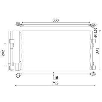 Condenseur, climatisation MAHLE AC 486 000S
