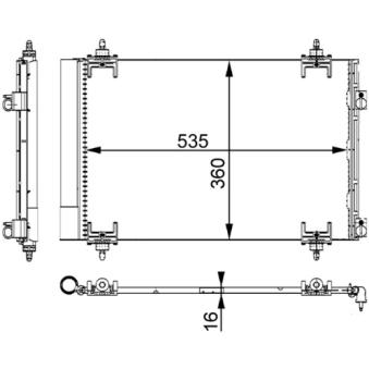 Condenseur, climatisation MAHLE AC 667 000S