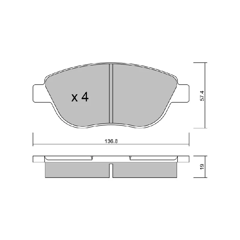 Jeu de 4 plaquettes de frein avant AISIN BPPE-1004