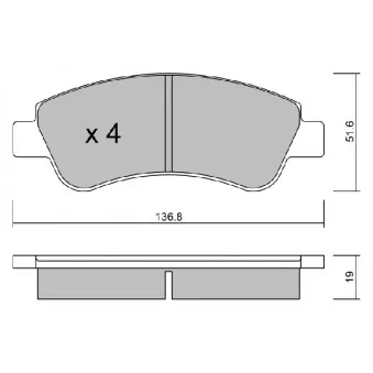 Jeu de 4 plaquettes de frein avant AISIN BPPE-1005