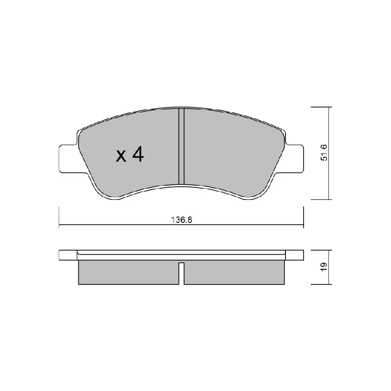 Jeu de 4 plaquettes de frein avant AISIN BPPE-1005