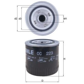 Filtre à huile MAHLE OC 223