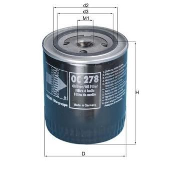 Filtre à huile MAHLE OC 278