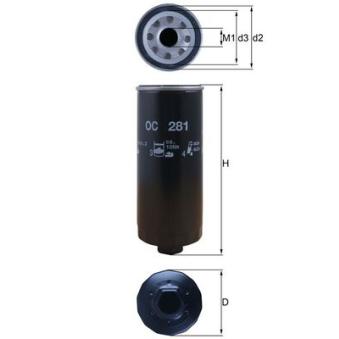 Filtre à huile MAHLE OC 281
