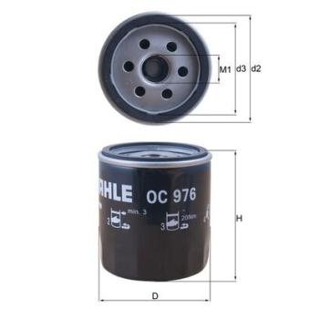 Filtre à huile MAHLE OC 976