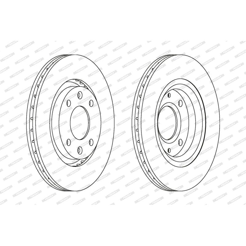 Jeu de 2 disques de frein avant FERODO DDF1140 - Visuel 1