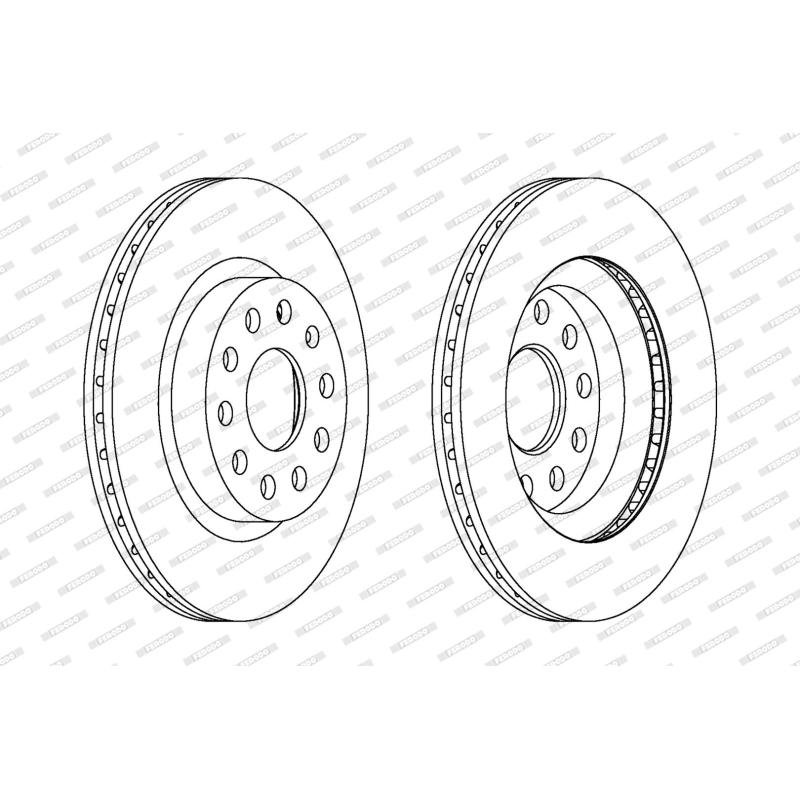 Jeu de 2 disques de frein avant FERODO DDF1223 - Visuel 1