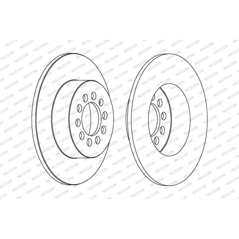 Jeu de 2 disques de frein arrière FERODO DDF1224 - Visuel 1