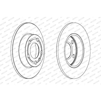 Jeu de 2 disques de frein arrière FERODO