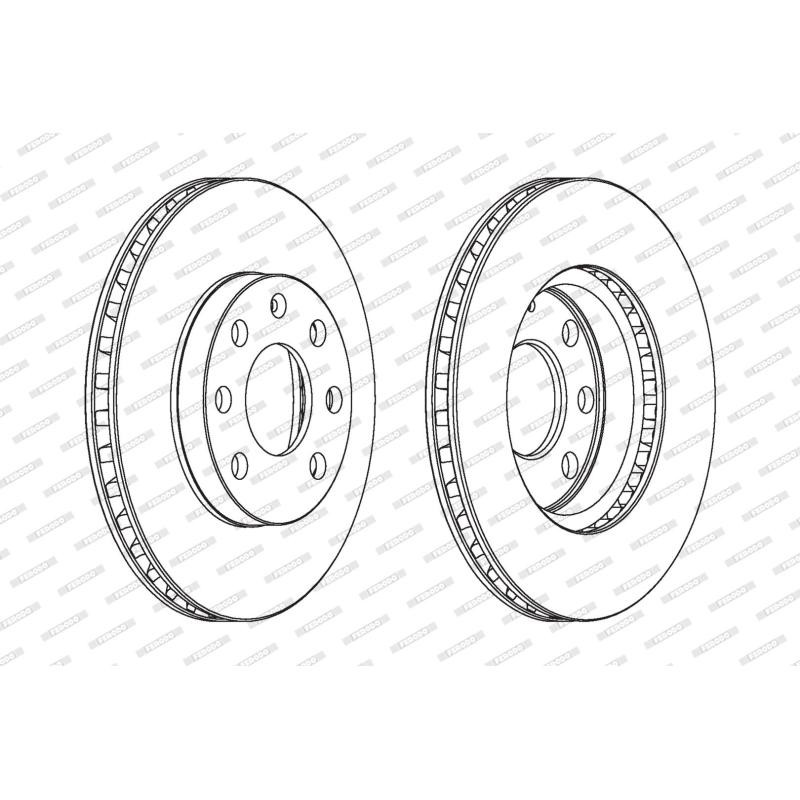 Jeu de 2 disques de frein avant FERODO DDF151 - Visuel 1