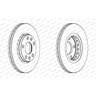 Jeu de 2 disques de frein avant FERODO