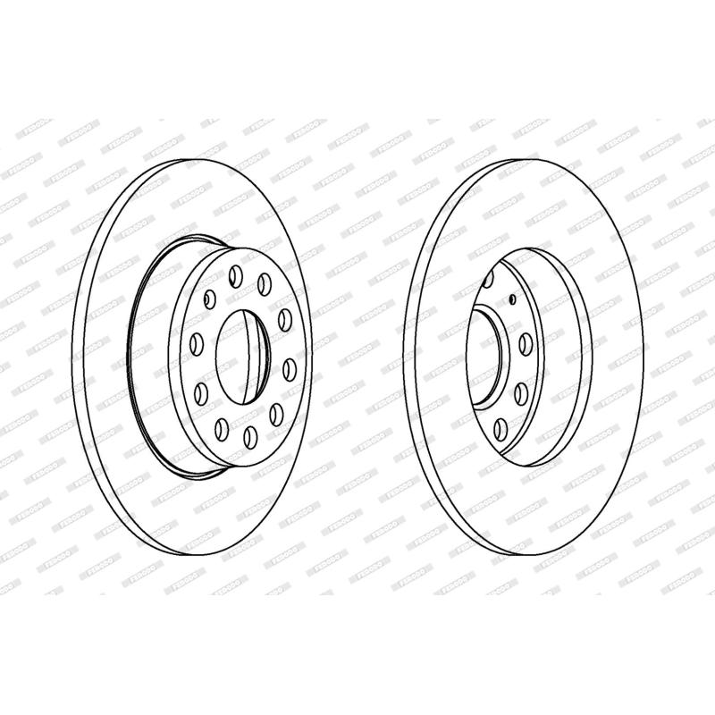 Jeu de 2 disques de frein arrière FERODO DDF1895 - Visuel 1