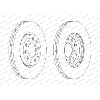 Jeu de 2 disques de frein avant FERODO