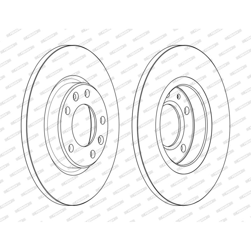 Jeu de 2 disques de frein arrière FERODO DDF2569C - Visuel 1