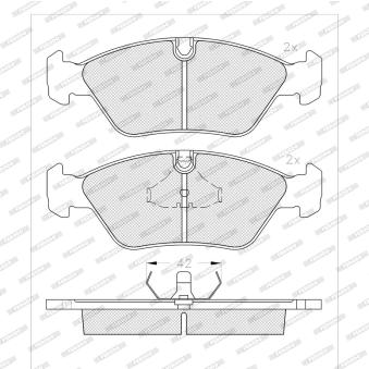Jeu de 4 plaquettes de frein avant FERODO