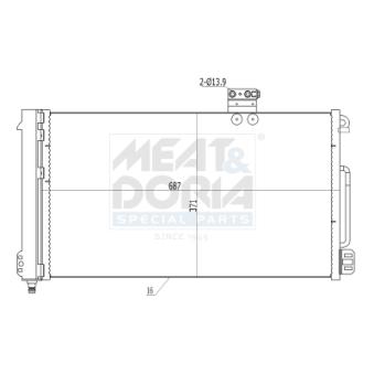 Condenseur, climatisation MEAT & DORIA 991058