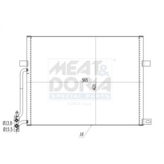 Condenseur, climatisation MEAT & DORIA 991242