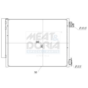Condenseur, climatisation MEAT & DORIA 991264