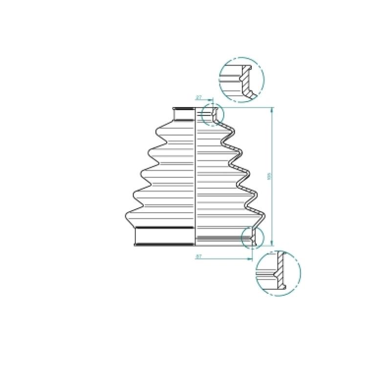 Joint-soufflet, arbre de commande SPIDAN 190965 - Visuel 1