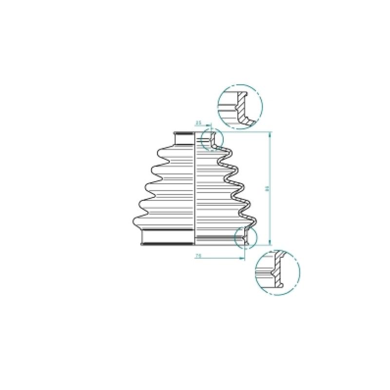 Joint-soufflet, arbre de commande SPIDAN 190968 - Visuel 1