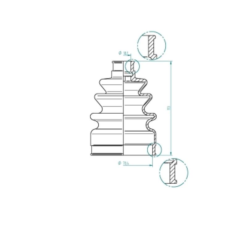 Joint-soufflet, arbre de commande SPIDAN 190973 - Visuel 1