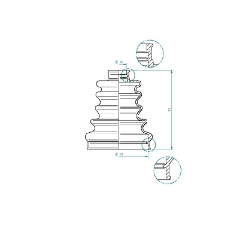 Joint-soufflet, arbre de commande SPIDAN 190974 - Visuel 1
