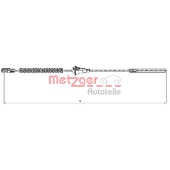 Tirette à câble, frein de stationnement arrière droit METZGER