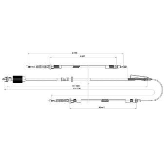 Tirette à câble, frein de stationnement METZGER 11.5840