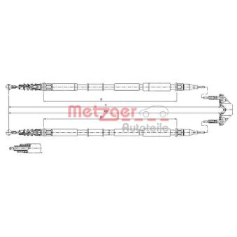 Tirette à câble, frein de stationnement METZGER