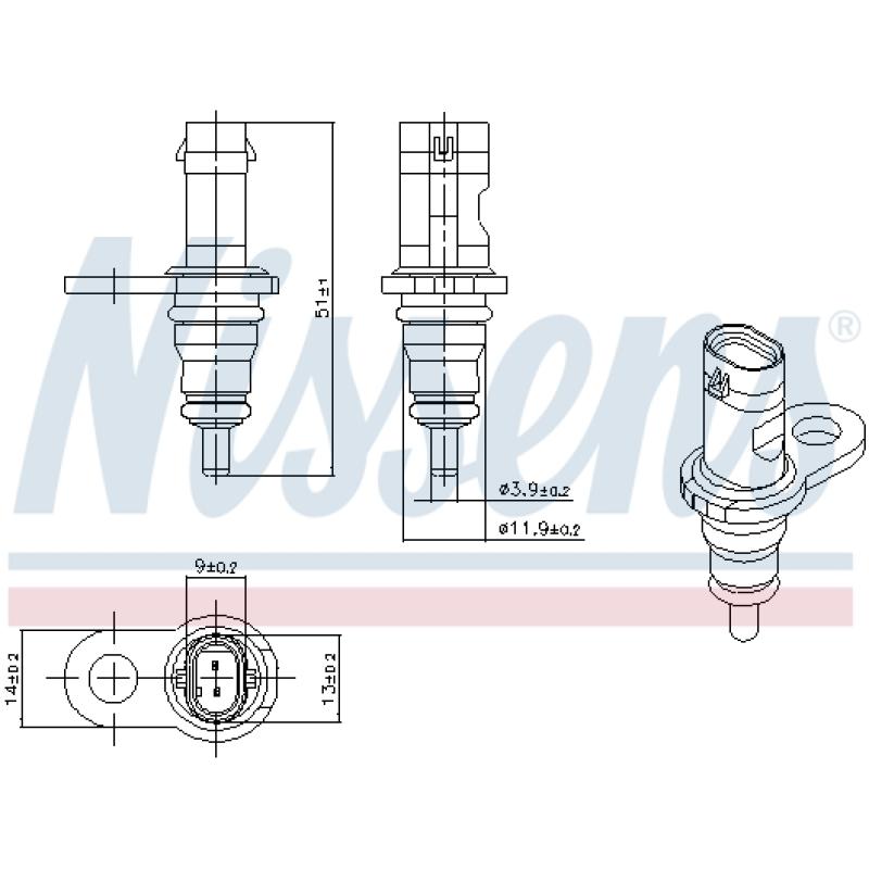 Sonde, température du liquide de refroidissement NISSENS 207067 - Visuel 1