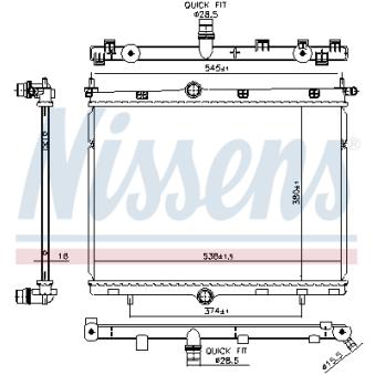 Radiateur, refroidissement du moteur NISSENS