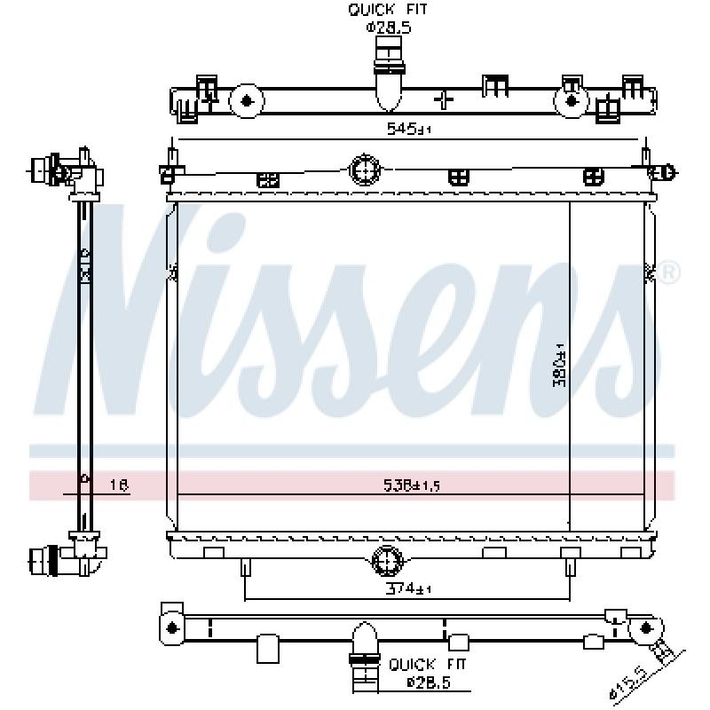 Radiateur, refroidissement du moteur NISSENS 606859 - Visuel 1