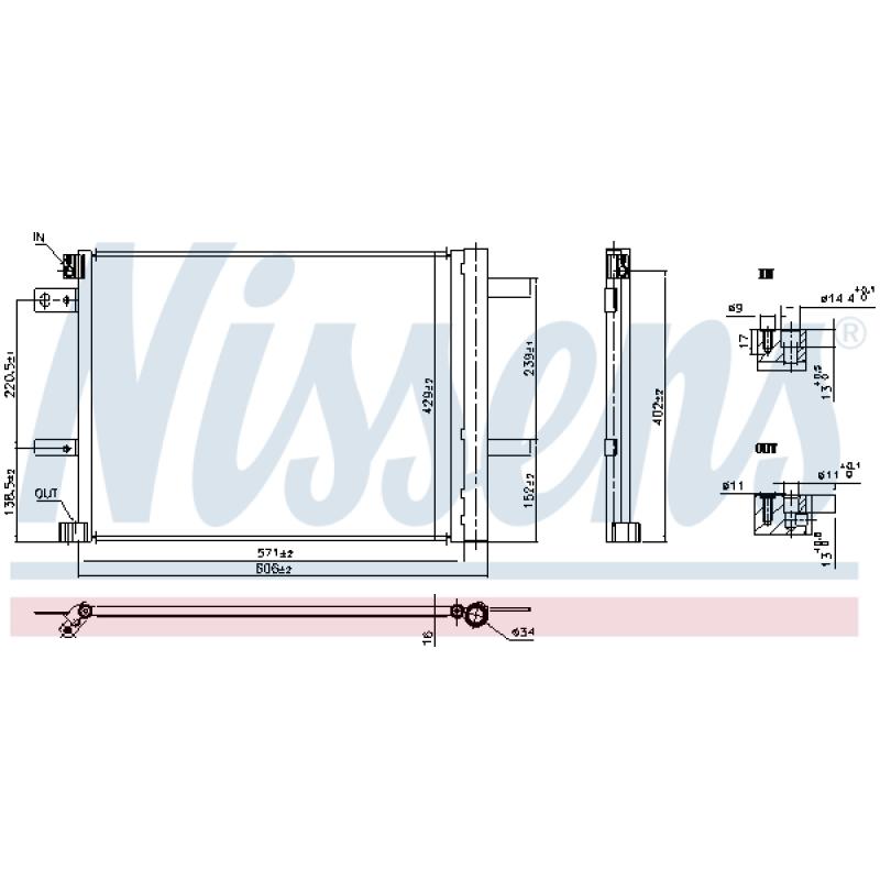 Condenseur, climatisation NISSENS 941090 - Visuel 2