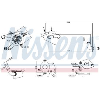 Radiateur, réaspiration des gaz d'échappement NISSENS