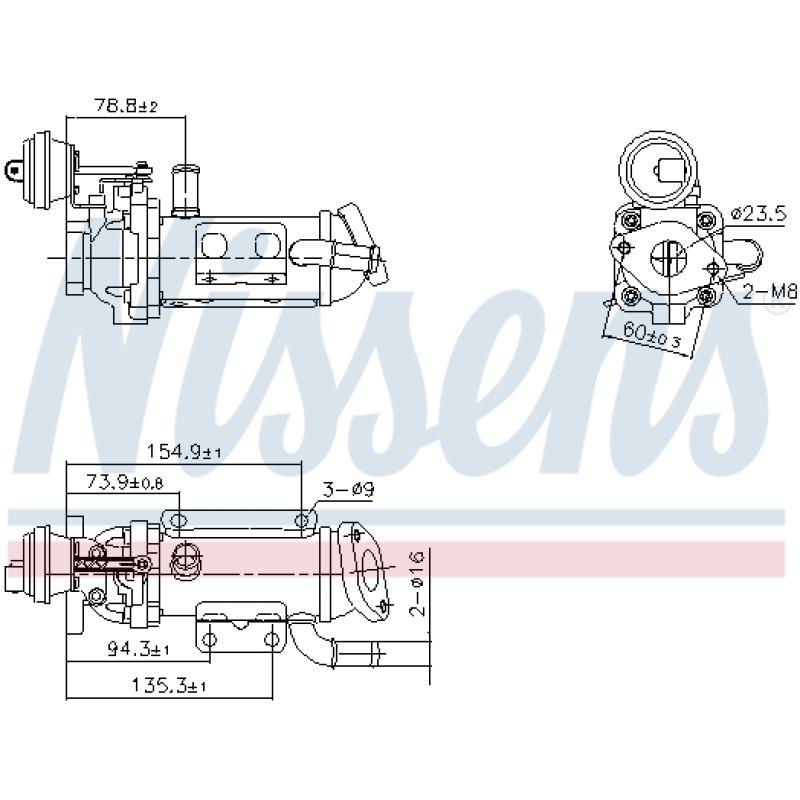 Radiateur, réaspiration des gaz d'échappement NISSENS 989289 - Visuel 1
