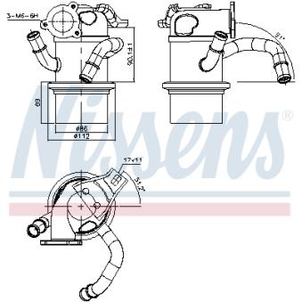Radiateur, réaspiration des gaz d'échappement NISSENS 989315