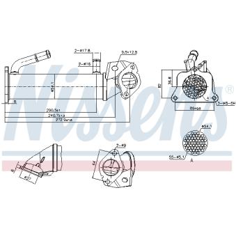 Radiateur, réaspiration des gaz d'échappement NISSENS 989321
