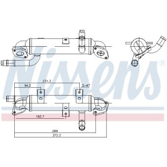 Radiateur, réaspiration des gaz d'échappement NISSENS 989417