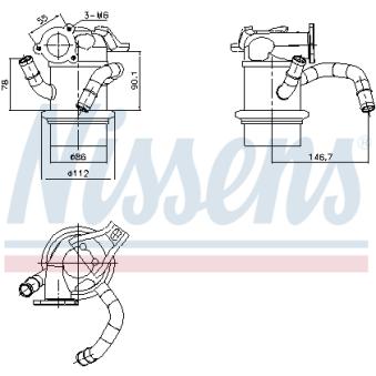 Radiateur, réaspiration des gaz d'échappement NISSENS 989421