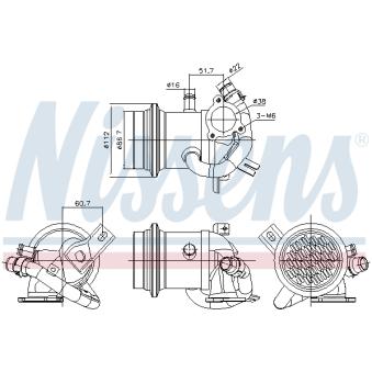 Radiateur, réaspiration des gaz d'échappement NISSENS 989424