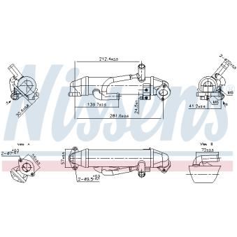 Radiateur, réaspiration des gaz d'échappement NISSENS 989456