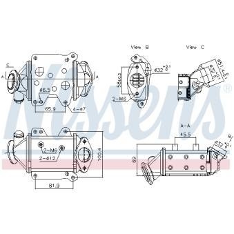 Radiateur, réaspiration des gaz d'échappement NISSENS 989457
