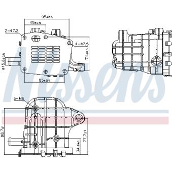 Radiateur, réaspiration des gaz d'échappement NISSENS