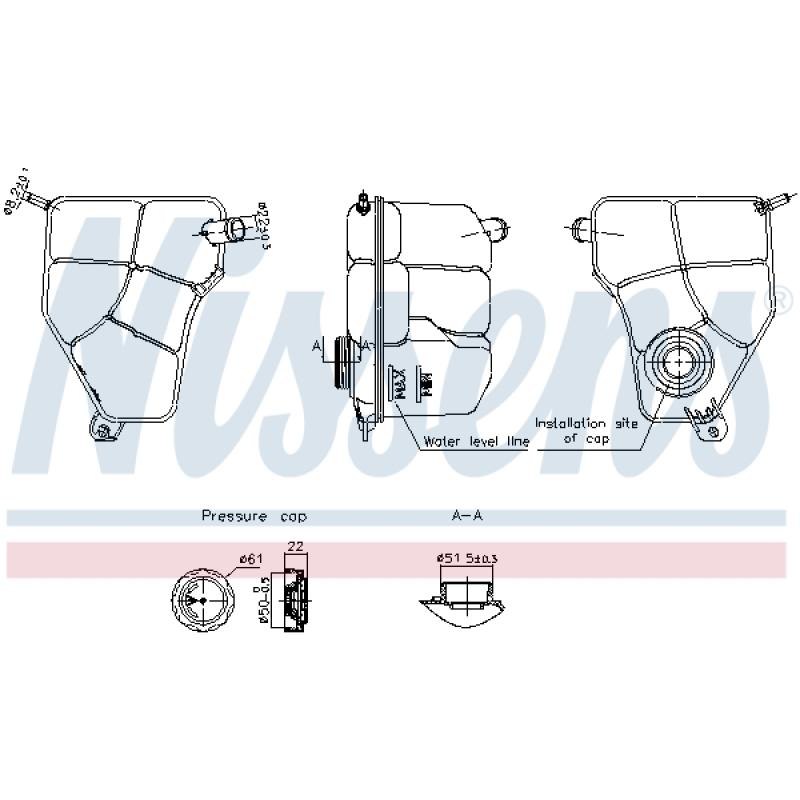 Vase d'expansion, liquide de refroidissement NISSENS 996217 - Visuel 1